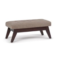 Simpli Home - Draper Mid Century Tufted Ottoman Bench - Fawn Brown - Front_Zoom