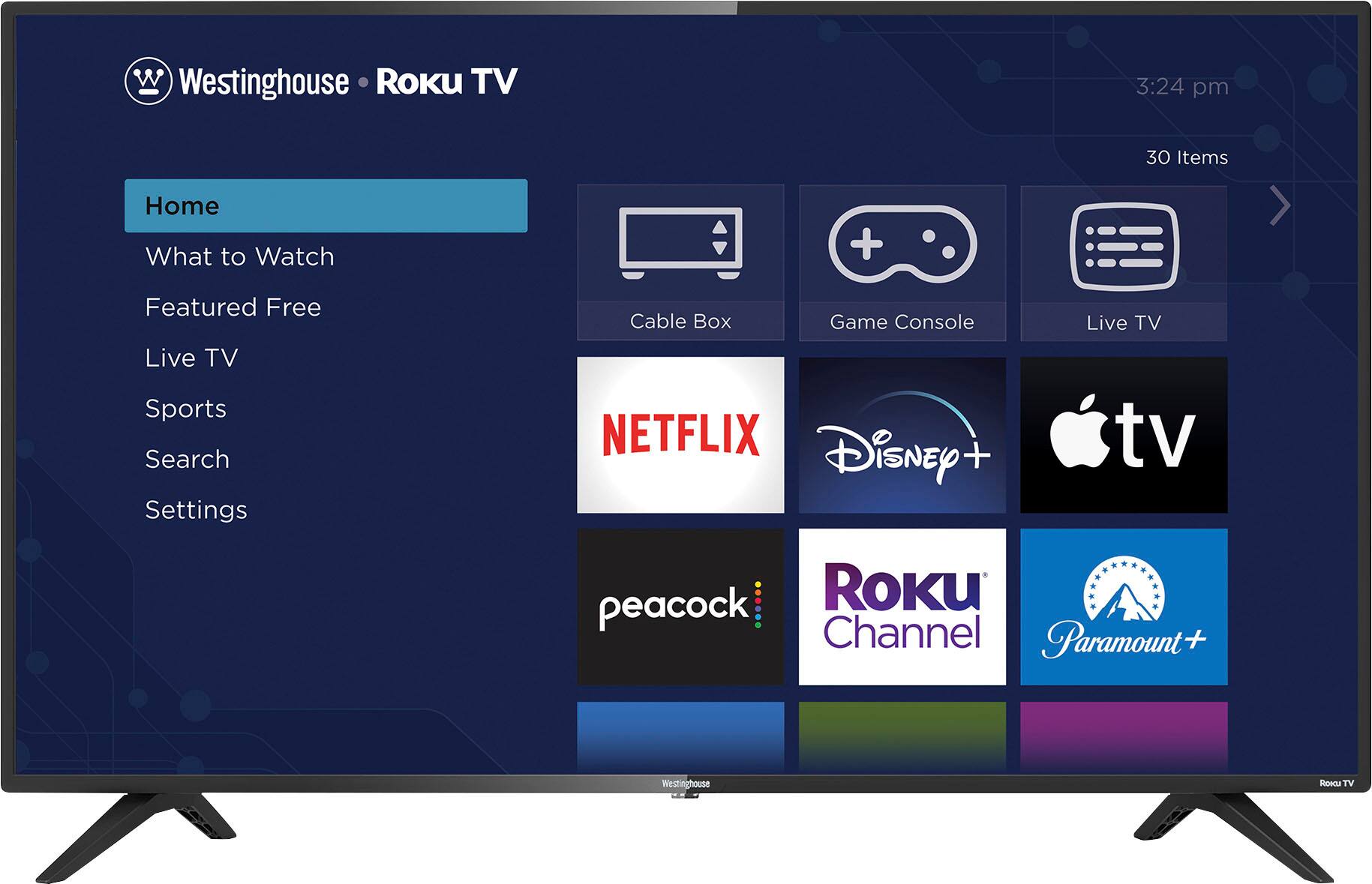 Front. Westinghouse - 43" FHD Smart Roku TV - Black.