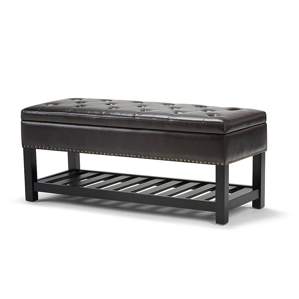 Angle View: Simpli Home - Lomond Storage Ottoman Bench - Tanners Brown