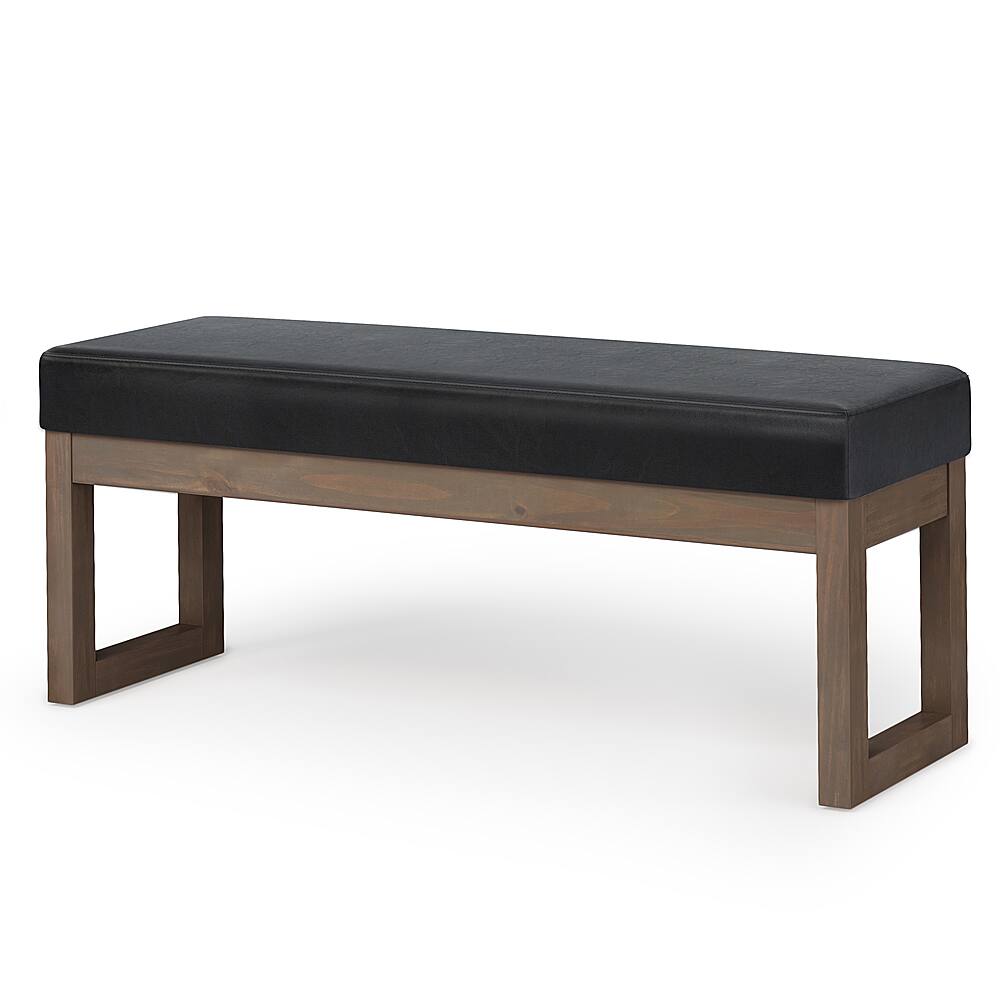 Angle View: Simpli Home - Milltown Large Ottoman Bench - Midnight Black