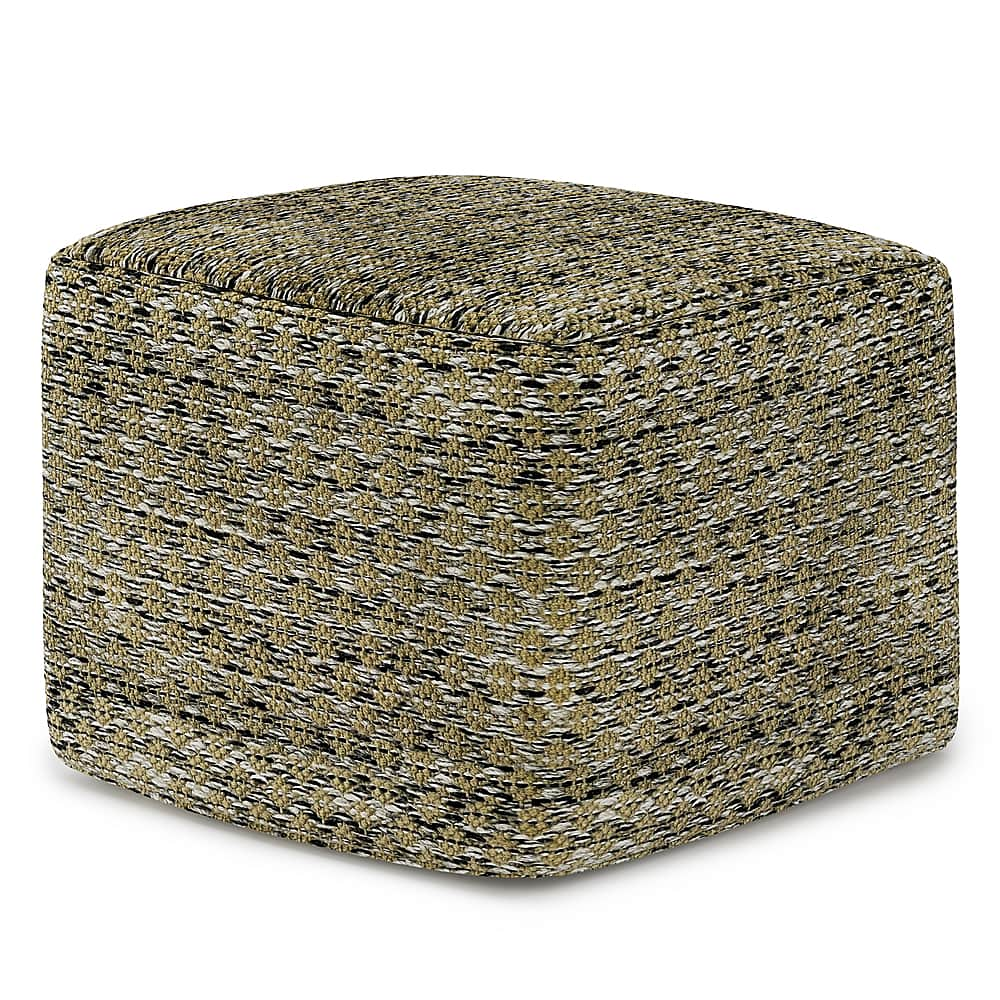 Angle View: Simpli Home - Janelle Square Woven Pouf - Multi Color