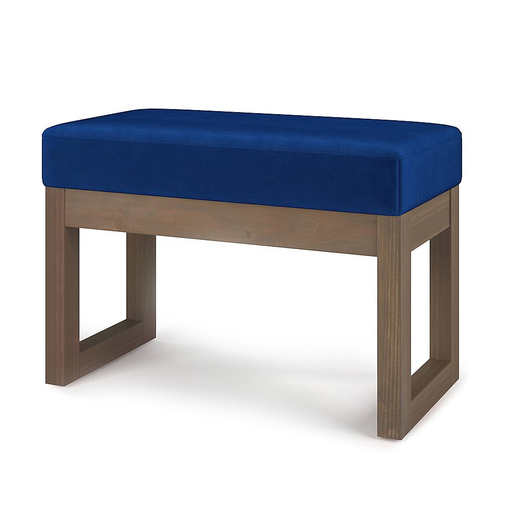 Angle View: Simpli Home - Milltown Footstool Small Ottoman Bench - Blue