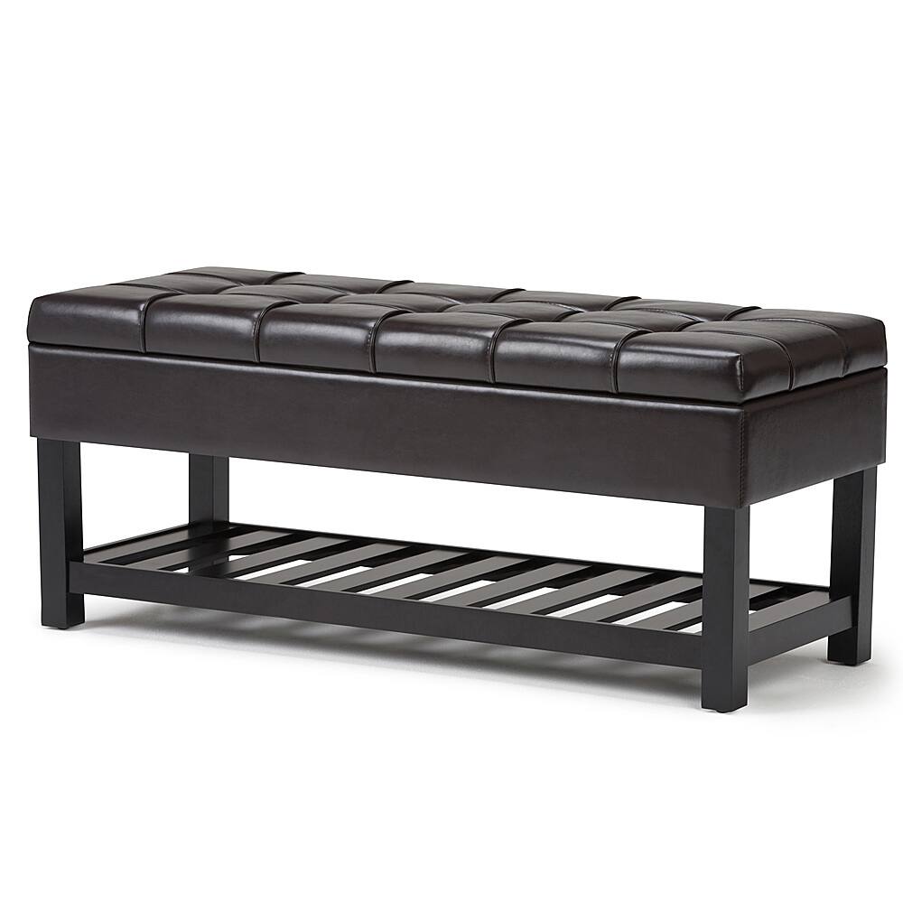 Angle View: Simpli Home - Saxon Storage Ottoman Bench - Tanners Brown