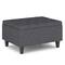 Simpli Home - Harrison Small Coffee Table Storage Ottoman - Slate Grey-Front_Standard