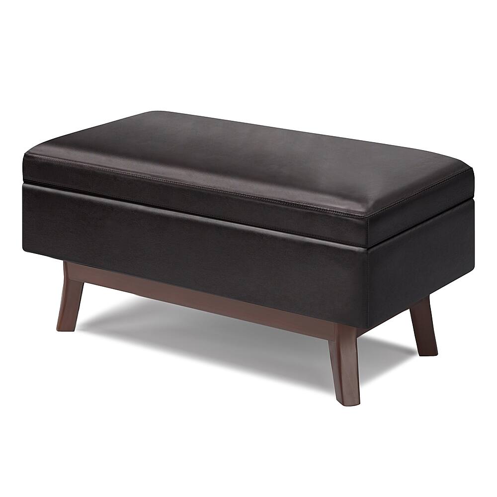 Angle View: Simpli Home - Owen Small Rectangular Storage Ottoman - Tanners Brown