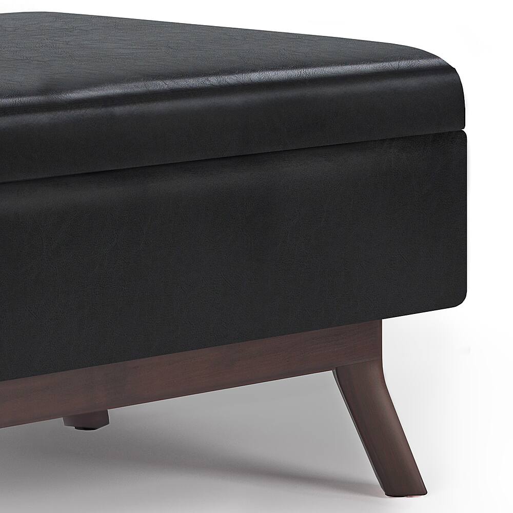 Left View: Simpli Home - Owen Coffee Table Storage Ottoman - Midnight Black