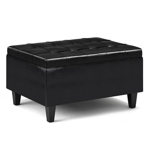 Simpli Home - Harrison Small Coffee Table Storage Ottoman - Midnight Black-Front_Standard 