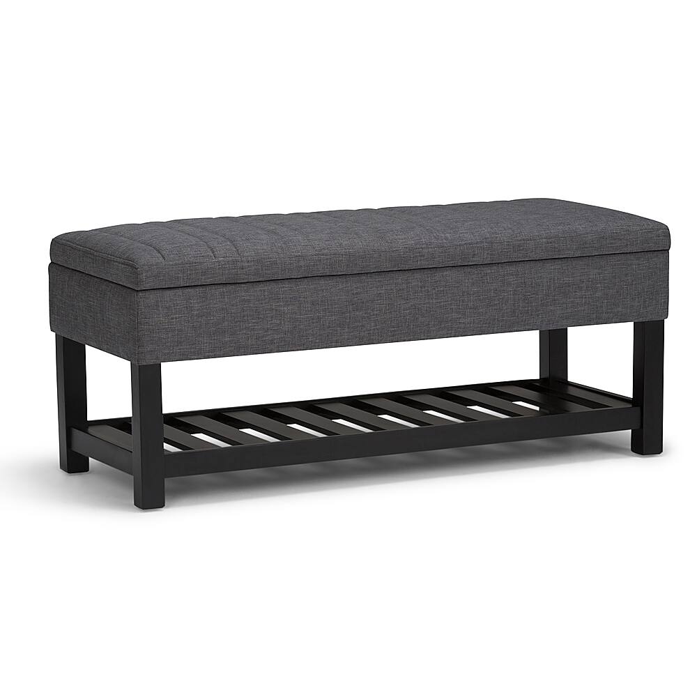 Best Buy Simpli Home Memphis Storage Ottoman Bench Slate Grey AXCOT