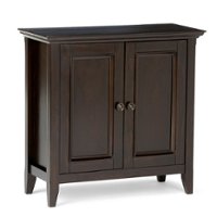 Simpli Home - Amherst Low Storage Cabinet - Hickory Brown - Front_Zoom