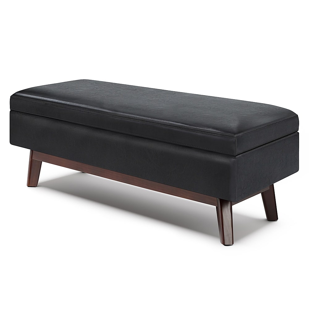 Angle View: Simpli Home - Owen Rectangular Storage Ottoman - Midnight Black