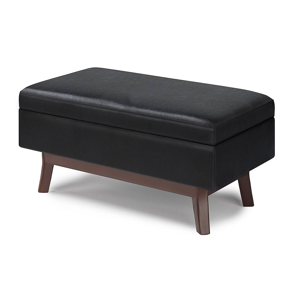 Angle View: Simpli Home - Owen Small Rectangular Storage Ottoman - Midnight Black