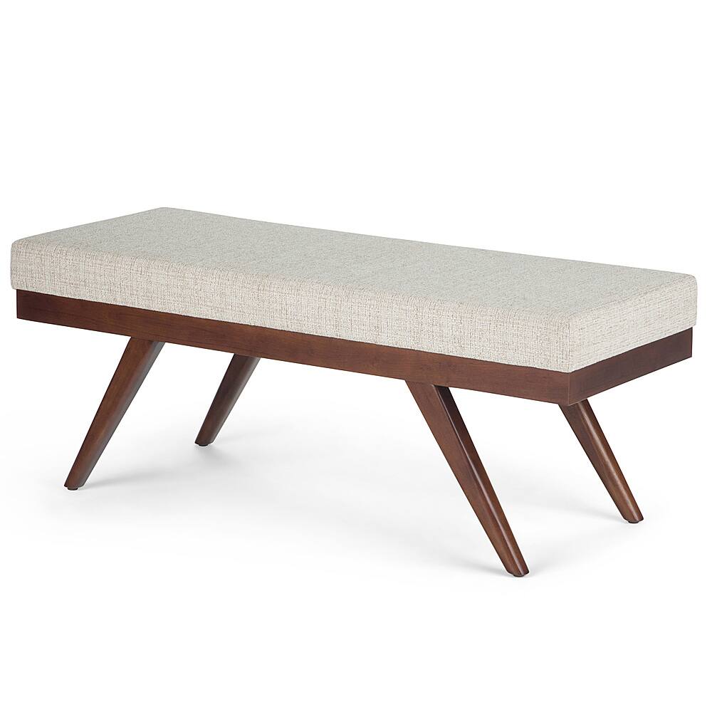 Angle View: Simpli Home - Chanelle Mid Century Ottoman Bench - Platinum