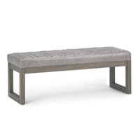 Simpli Home - Casey Ottoman Bench - Distressed Grey Taupe - Front_Zoom