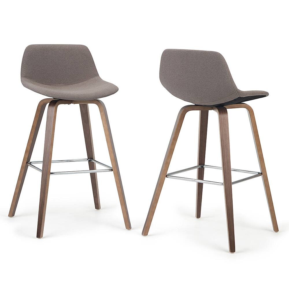 Angle View: Simpli Home - Randolph Bentwood Counter Height Stool (Set of 2) - Mocha