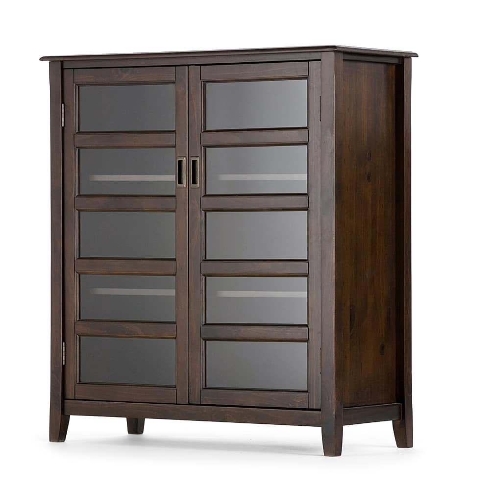 Angle View: Simpli Home - Burlington Medium Storage Cabinet - Mahogany Brown