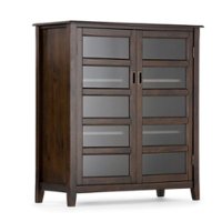 Simpli Home - Burlington Medium Storage Cabinet - Mahogany Brown - Front_Zoom
