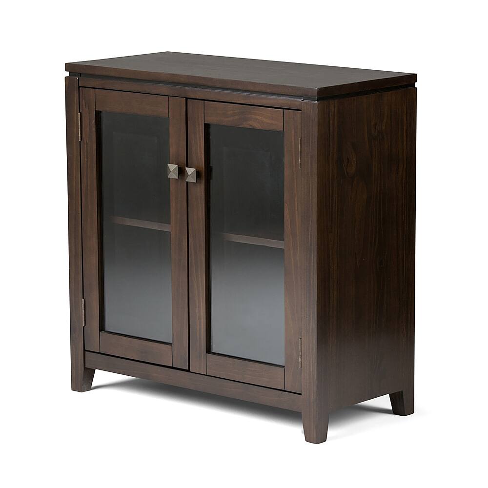 Angle View: Simpli Home - Cosmopolitan Low Storage Cabinet - Mahogany Brown