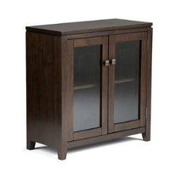 Simpli Home - Cosmopolitan Low Storage Cabinet - Mahogany Brown - Front_Zoom