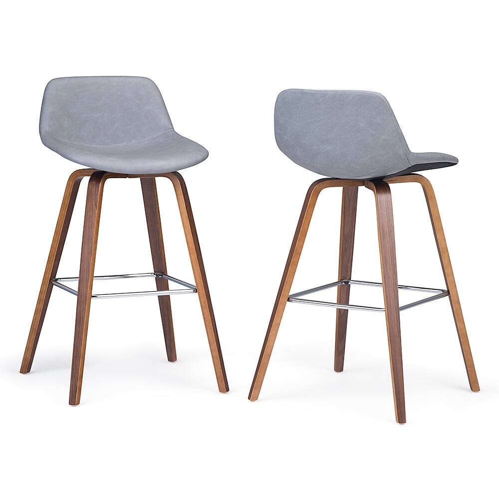 Angle View: Simpli Home - Randolph Bentwood Counter Height Stool (Set of 2) - Stone Grey