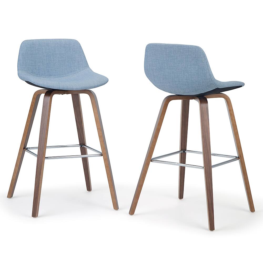 Angle View: Simpli Home - Randolph Bentwood Counter Height Stool (Set of 2) - Denim Grey