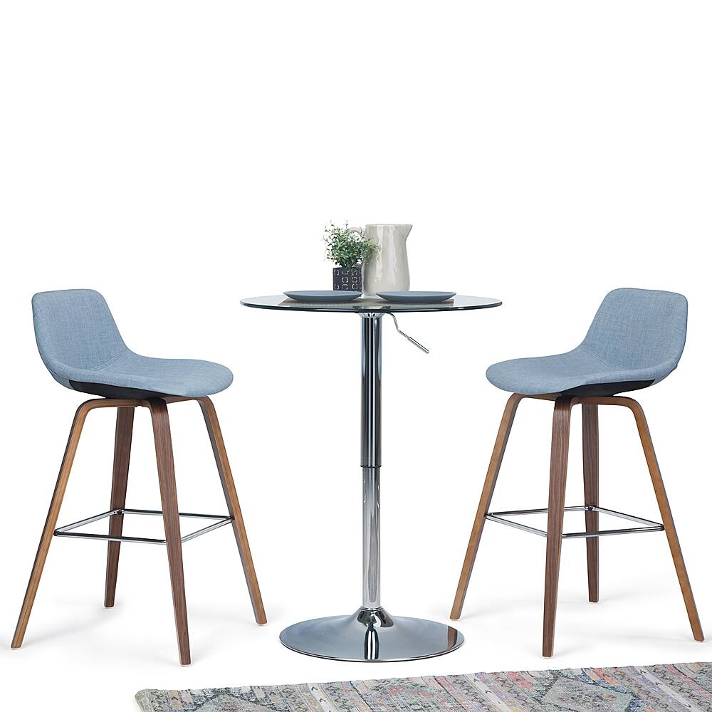 Left View: Simpli Home - Rayne Metal Counter Height Stool (Set of 2) - Grey