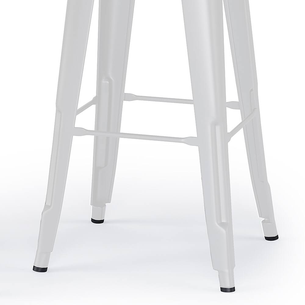 Simpli Home Rayne Metal and Wood Bar Stool (Set of 2) White AXCRAY30MW