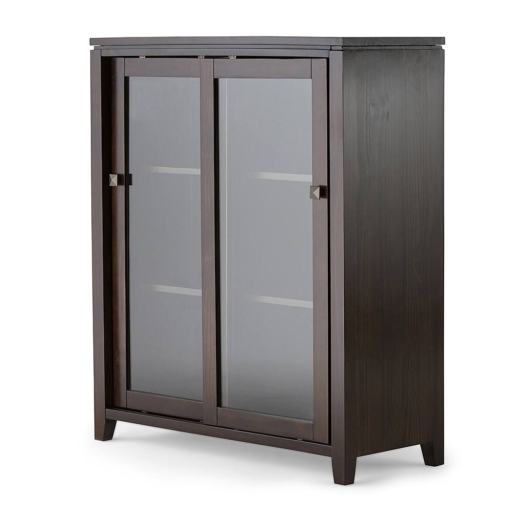 Angle View: Simpli Home - Cosmopolitan Medium Storage Cabinet - Mahogany Brown