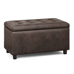 Simpli Home - Cosmopolitan Storage Ottoman - Distressed Brown - Front_Zoom