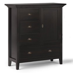 Simpli Home - Redmond Medium Storage Cabinet - Hickory Brown - Front_Zoom