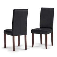 Simpli Home - Acadian Parson Dining Chair (Set of 2) - Distressed Black - Front_Zoom