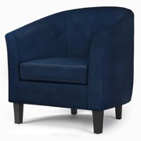 Simpli Home - Austin 30 inch Wide Tub Chair - Distressed Dark Blue - Front_Zoom