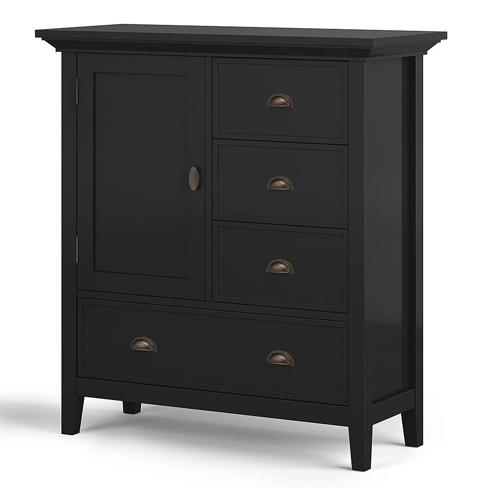 Angle View: Simpli Home - Redmond Medium Storage Cabinet - Black