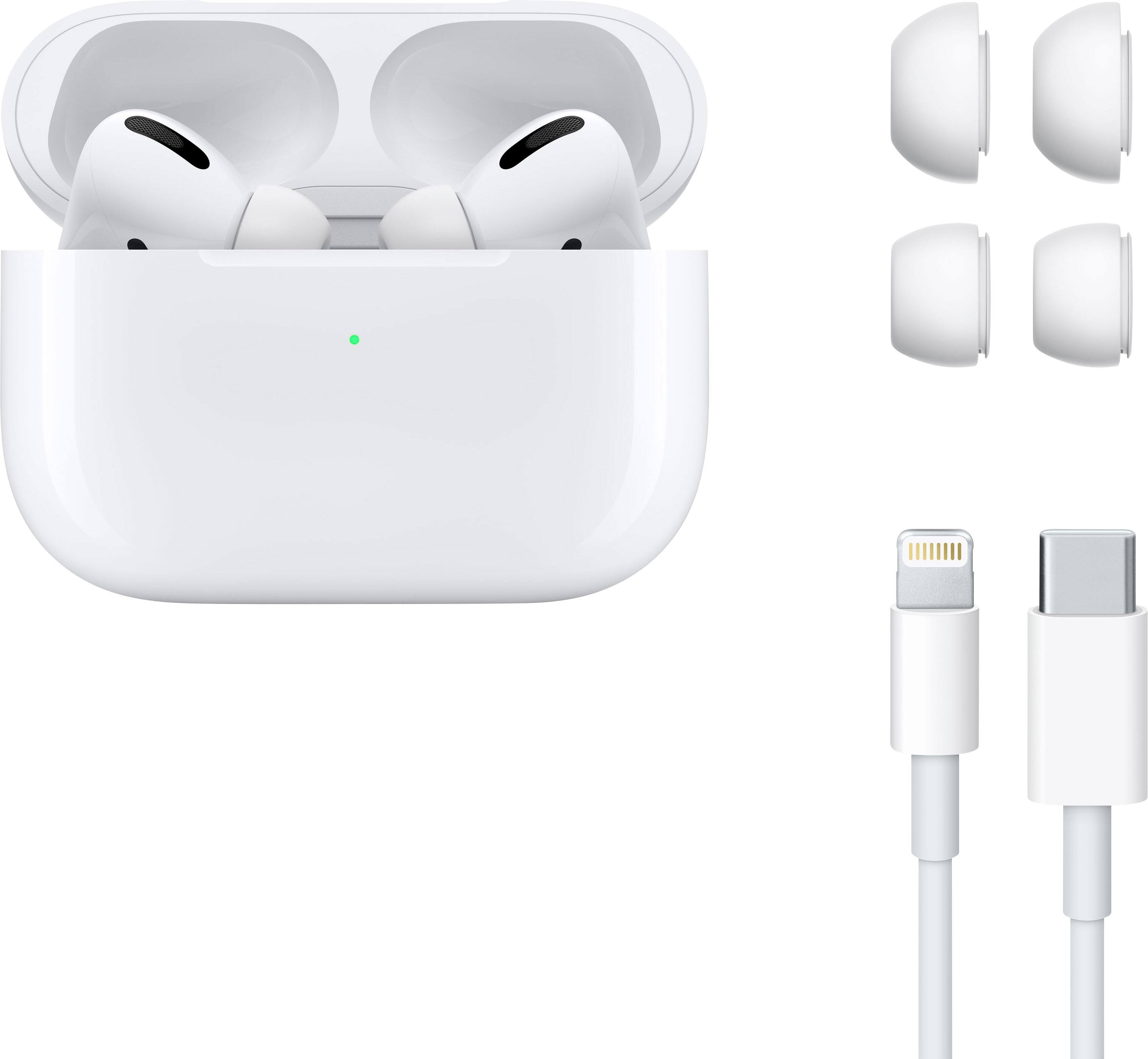 Alt View 17. Apple - Geek Squad Certified Refurbished AirPods Pro (1st generation) with Magsafe Charging Case - White.