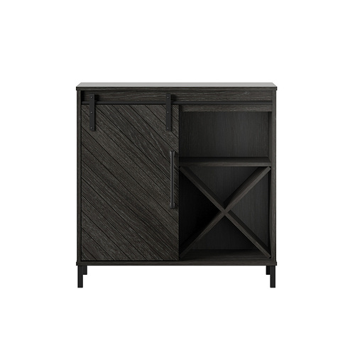 Twin Star Home - Accent Cabinet with Sliding Door and Wine Storage - Fullerton Oak