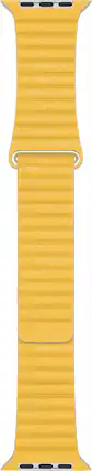 Angle. Apple - Leather Loop Apple watch Band - 44mm- Med - lemon.