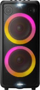 Philips - Portable Bluetooth Party Speaker with Dual Woofers, Party Lights, and Built-in Carry Handle - Black