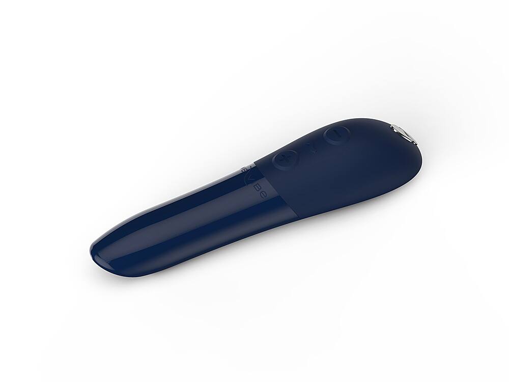 Left View: We-Vibe Tango X Vibrating Bullet Massager - Blue