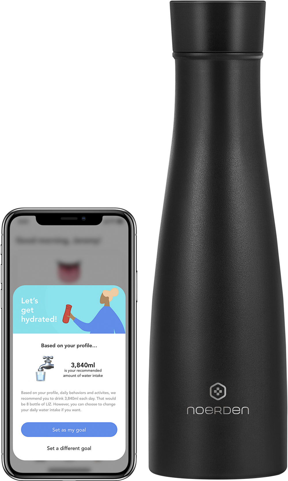 NOERDEN LIZ Smart UV Thermal Bottle 16oz Black PND-0000-IN - Best Buy