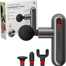 Angle. Sharper Image - Powerboost Move Deep Tissue Travel Percussion Massager - Grey.