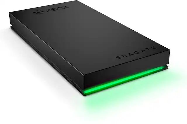 Front. Seagate - Game Drive for Xbox 1TB External USB 3.2 Gen 1 Portable SSD with Green LED Bar - Black.
