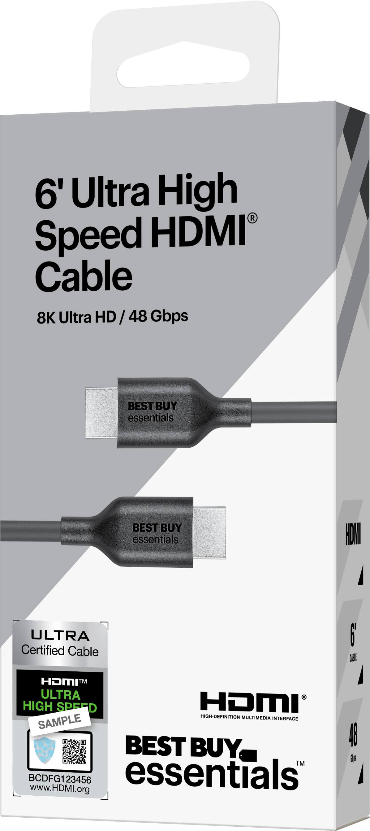 Alt View 15. Best Buy essentials™ - 6' 8K Ultra High Speed HDMI® 2.1 Certified Cable - Black.