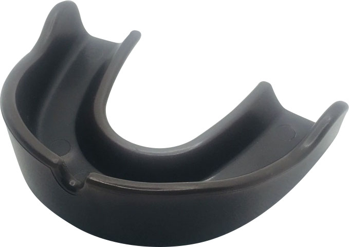 Left View: Shurfit - Temperature-Sensing Mouthguard Adult - Color-Changing Black to Orange