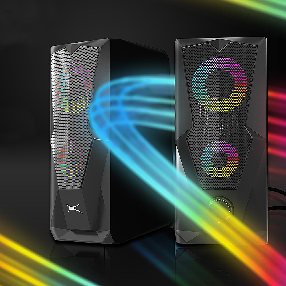 Left View: Altec Lansing - Soundpro Elite RGB Gaming Speaker Set (2-Piece)
