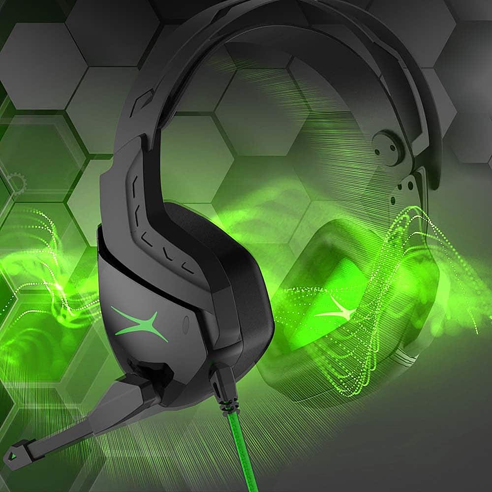 Left View: Altec Lansing - AL4000 Wired Stereo Gaming Headset for Playstation, PC, XBOX, Nintendo Switch and Smartphones - Green