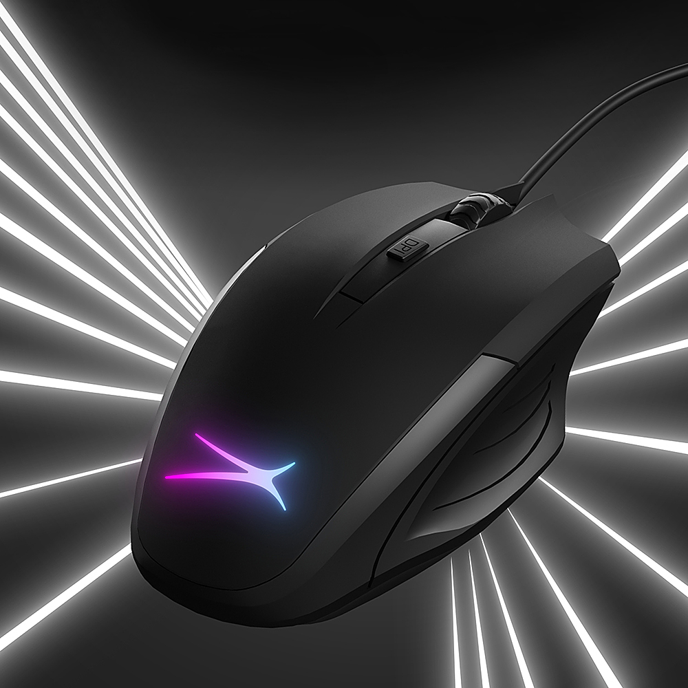Left View: Altec Lansing - GM100 Wired E-Sports Gaming Mouse with RGB Lighting - RGB