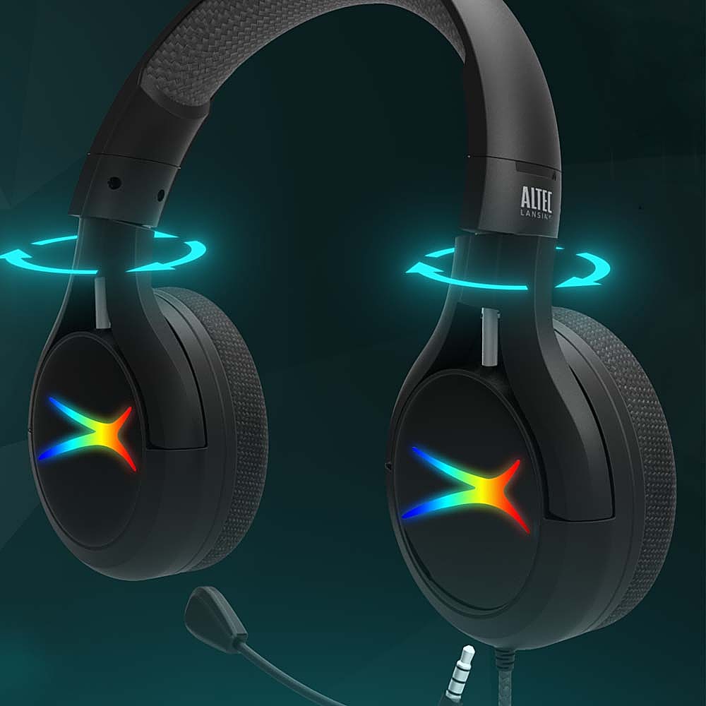 Angle View: Altec Lansing - AL6000 Wired Surround Sound Gaming Headset for Playstation, PC, XBOX, Nintendo Switch and Smartphones - RGB