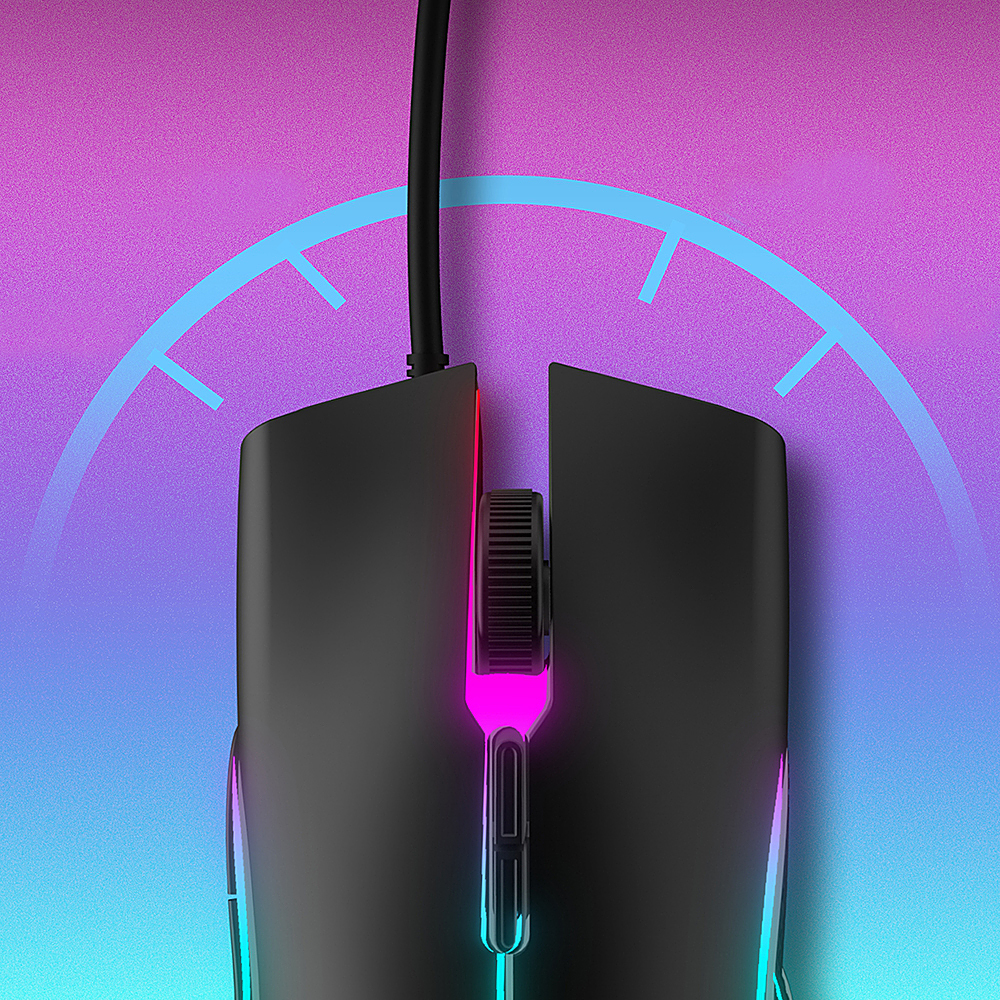 Back View: Altec Lansing - GM300 Wired Gaming Mouse with RGB Lighting - RGB