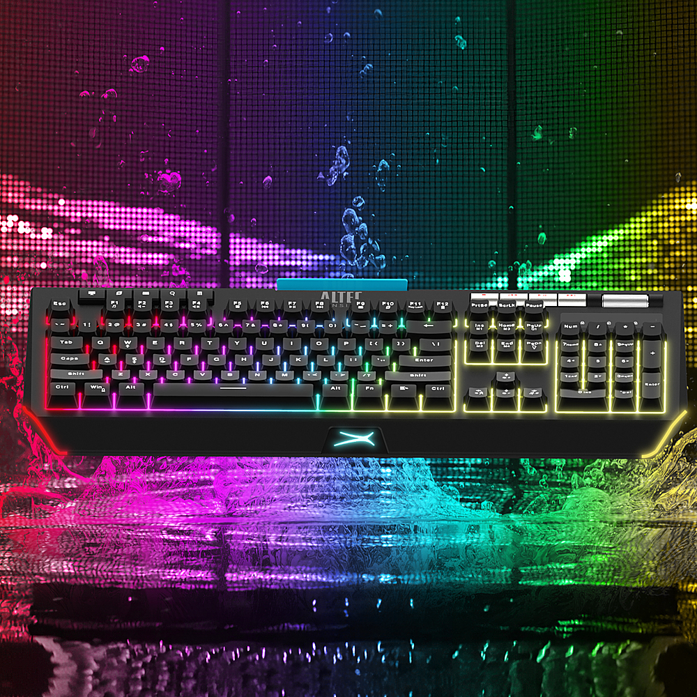 Left View: Altec Lansing - MS550 Semi-Mechanical E-Sports Grade RGB Gaming Keyboard - Multi-Color