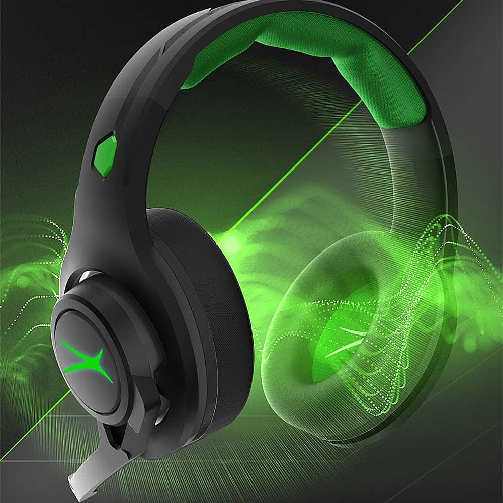 Left View: Altec Lansing - AL2000 Wired Stereo Gaming Headset for Playstation, PC, XBOX, Nintendo Switch and Smartphones - Green