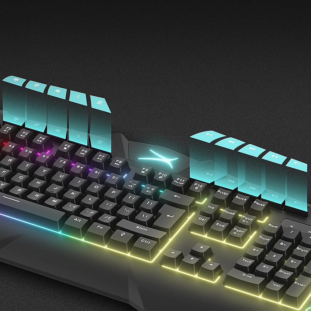 Left View: Altec Lansing - M180 Membrane RGB Gaming Keyboard - Multi-Color